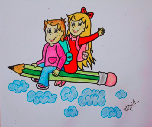 رسم تلاميذ في المدرسة 3