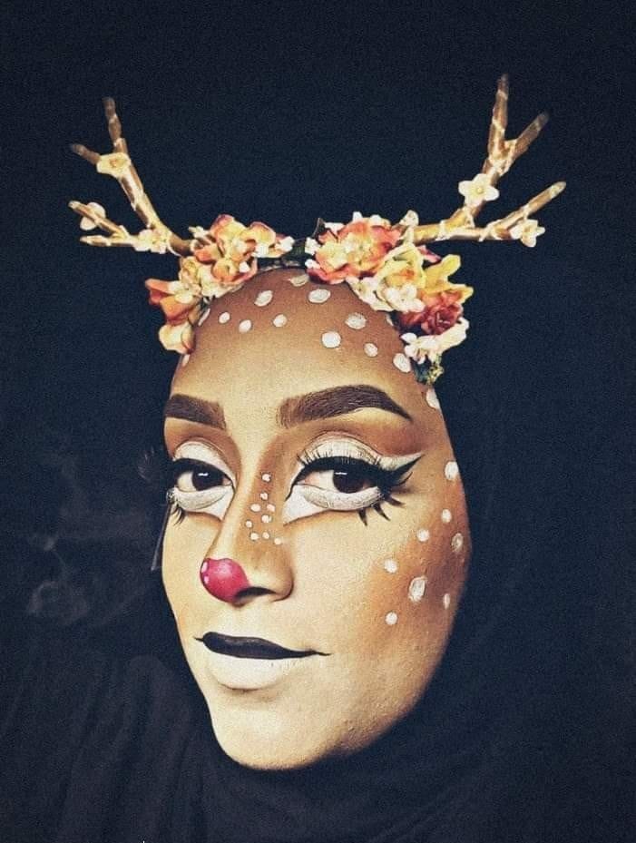 رسم غزال على الوجه 4