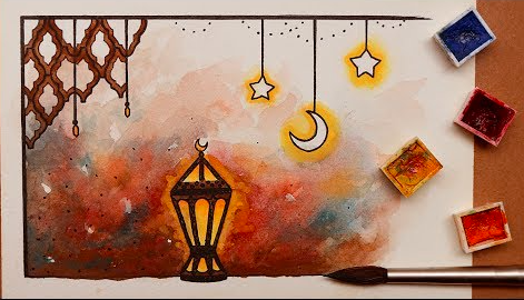 رسم فانوس رمضان 5
