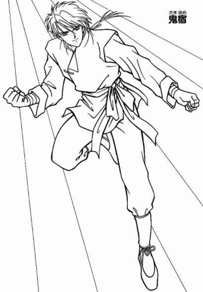 رسومات انمي للتلوين اولاد 1