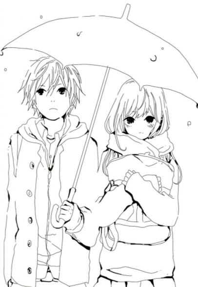 رسومات انمي للتلوين اولاد 4