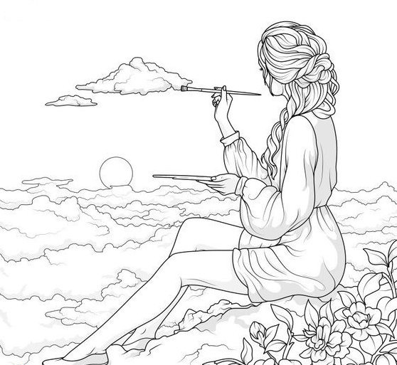 رسومات جميلة للتلوين للكبار 3