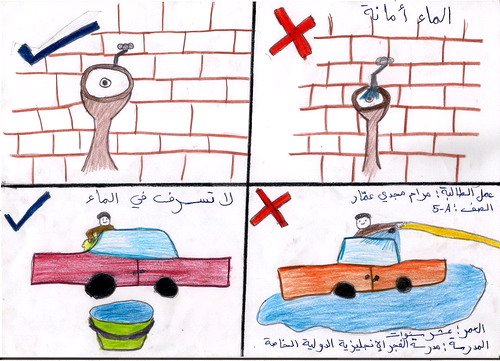رسم عن الإسراف في الماء 1