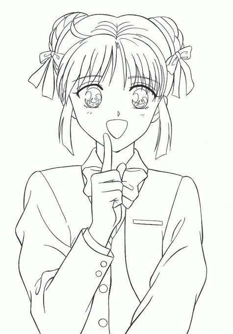 رسومات انمى للتلوين بنات 2
