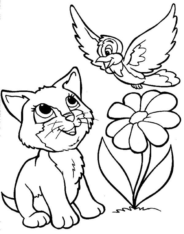 رسومات للتلوين قطط2