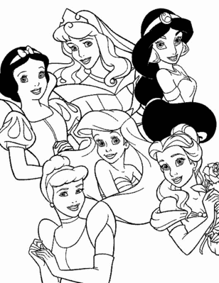 رسومات تلوين اميرات ديزني2