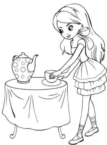 رسومات تلوين للبنات للطباعة 1