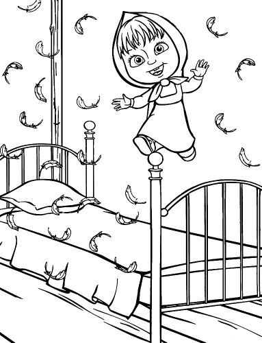 رسومات للتلوين ماشا3