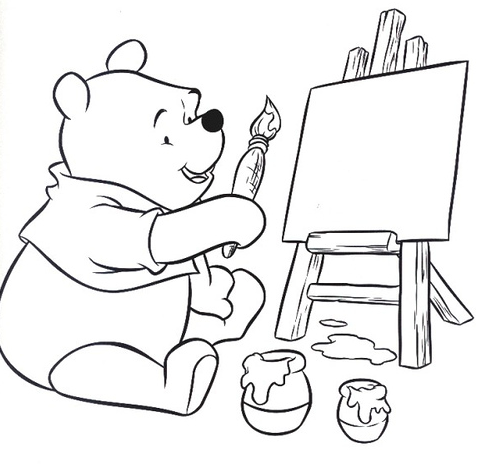 رسومات تلوين دب العسل4
