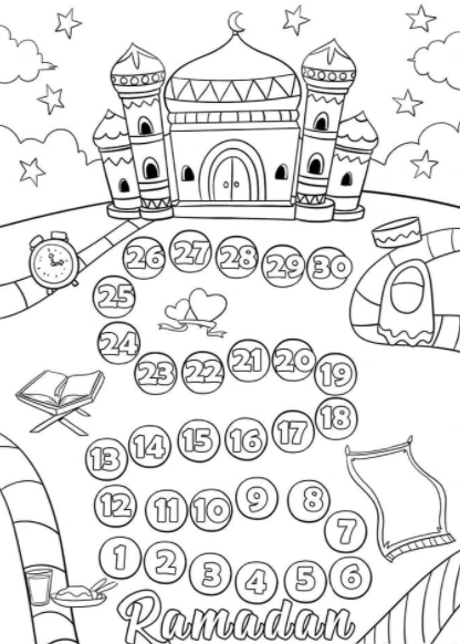 رسومات تلوين رمضان3