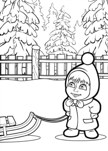 رسومات للتلوين ماشا5