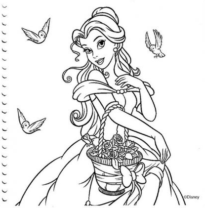 رسومات اميرات ديزني للتلوين 6