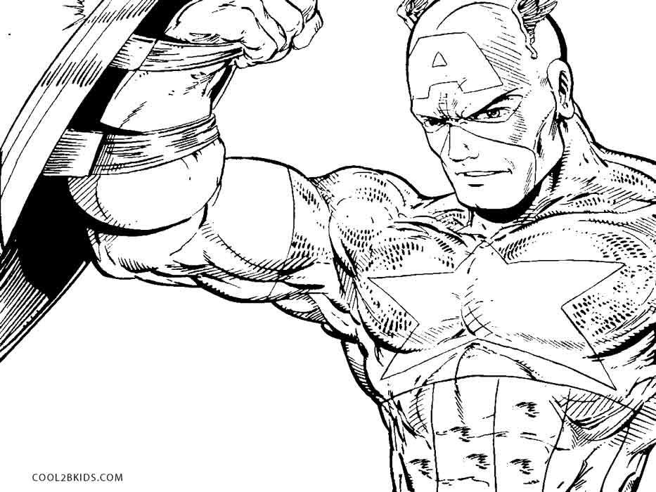 رسومات للتلوين كابتن امريكا7