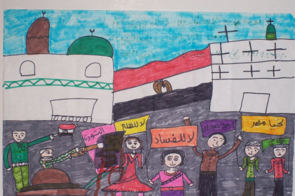 رسومات تلوين عن ثورة 25 يناير بالقلم الرصاص6