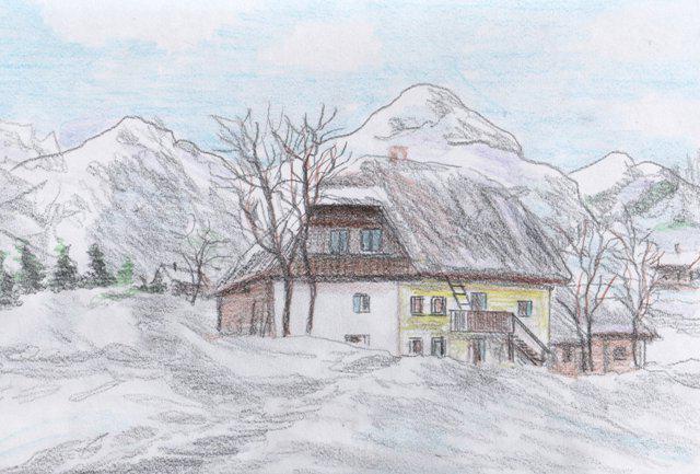 رسم فصل الشتاء للكبار 1