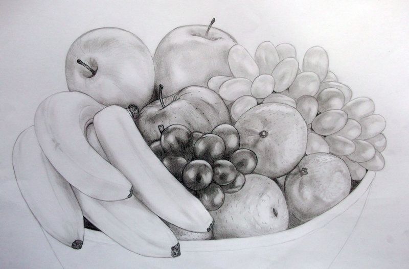 رسم فواكه في صحن 1