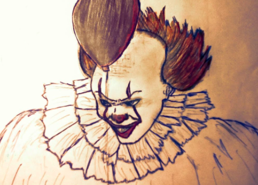رسم مهرج مخيف 1