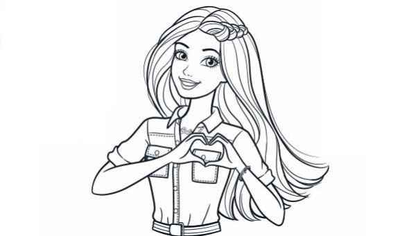 رسومات اطفال للتلوين باربي 1