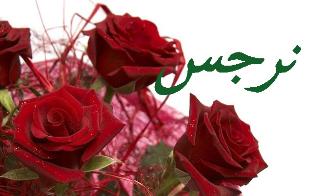 زخرفة إسم نرجس بالورد4