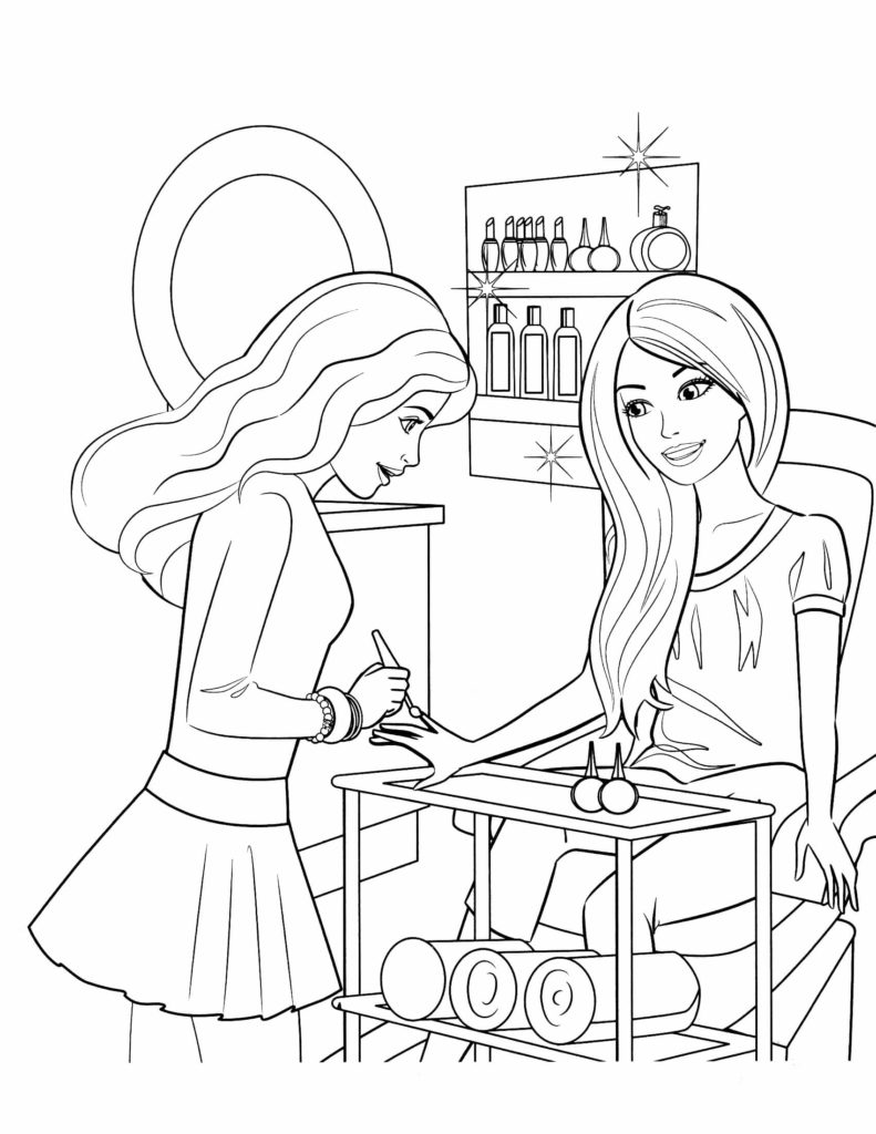 رسومات اطفال للتلوين باربي 5