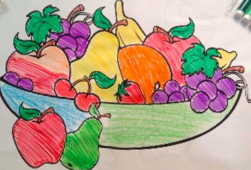 رسم سلة فواكه 1