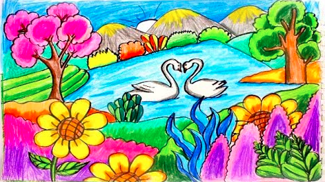 رسم بالألوان الباردة والحارة 4