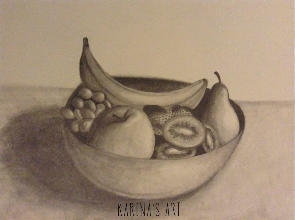 رسم فواكه في صحن 2