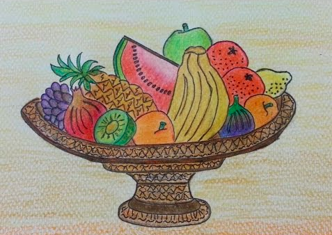 رسم سلة فواكه 2