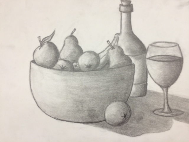 رسم فواكه في صحن 3