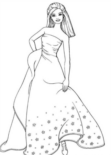 رسومات اطفال للتلوين باربي 3