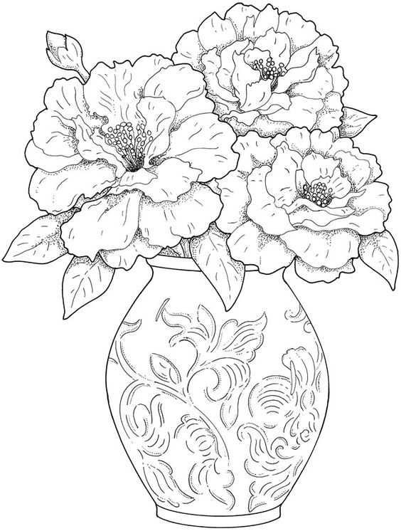 رسومات ورود للتلوين للكبار 5