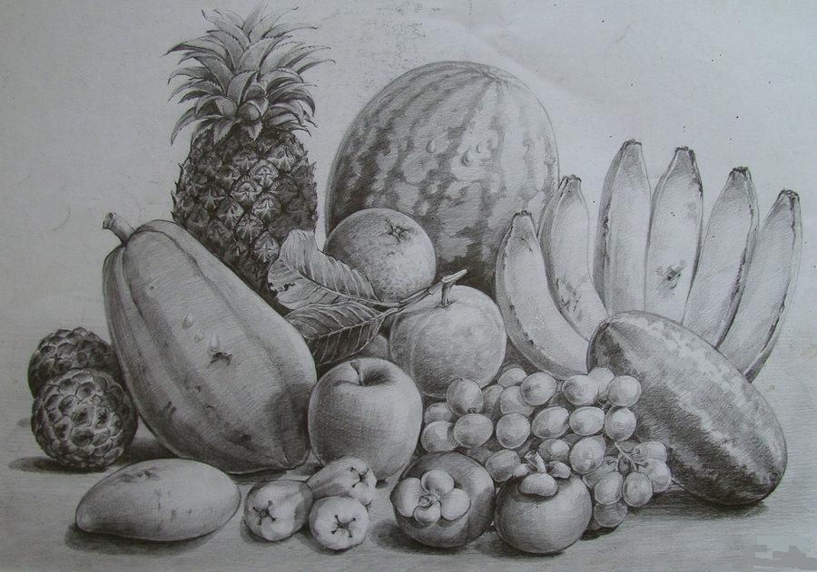رسم فواكه في صحن 4