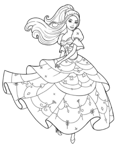 رسومات اطفال للتلوين باربي 6