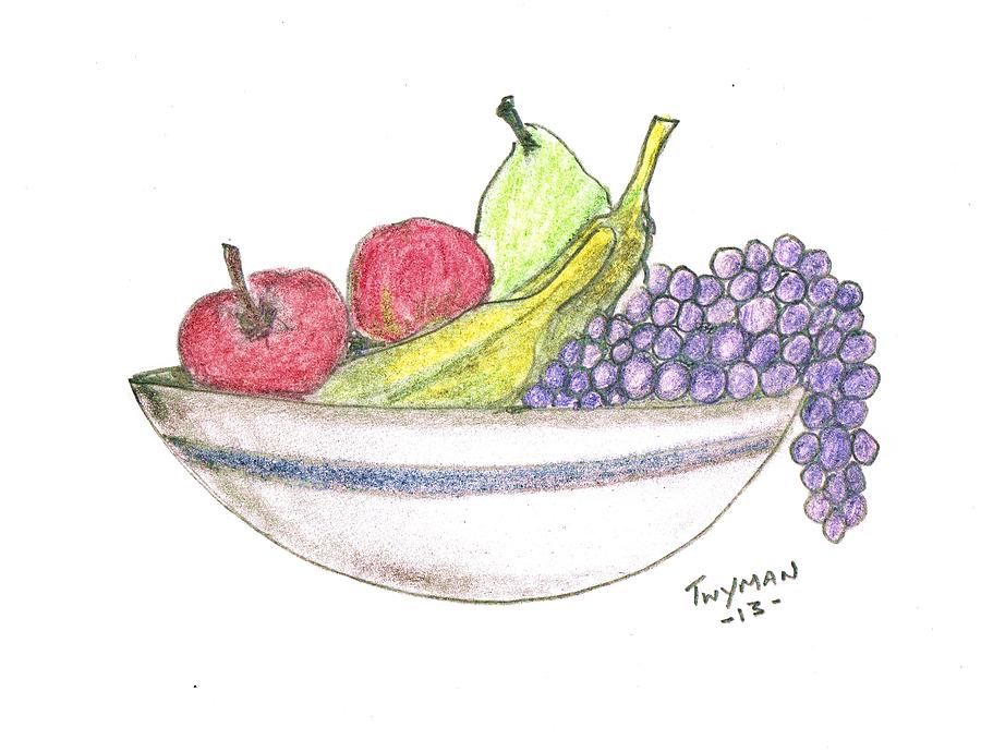 رسم سلة فواكه 3