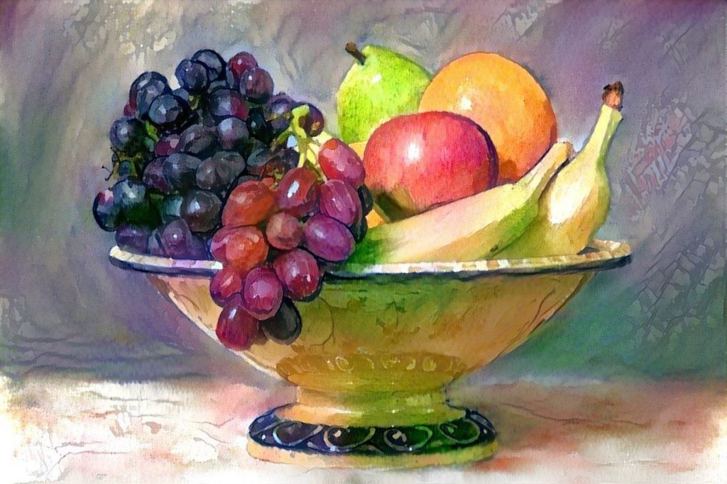 رسم سلة فواكه 4