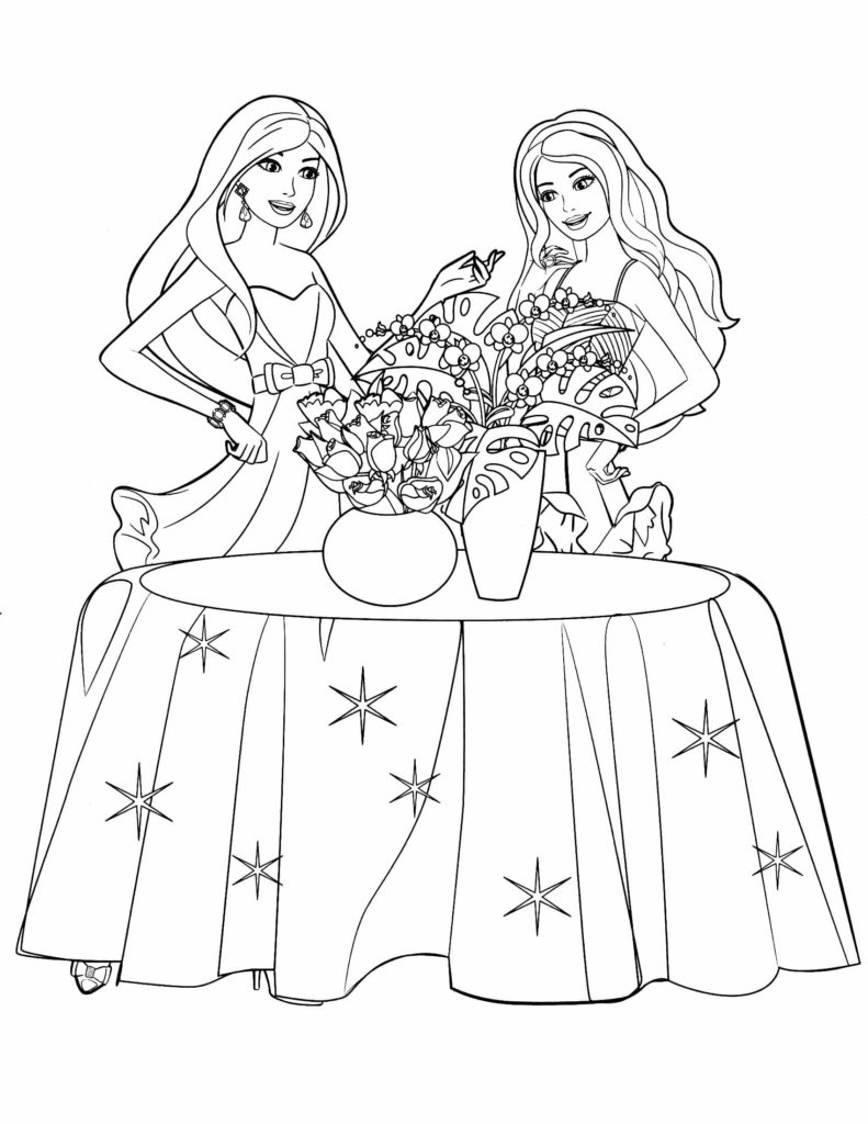 رسومات اطفال للتلوين باربي 4