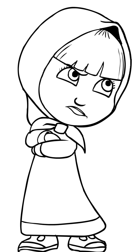 رسم ماشا للتلوين 1