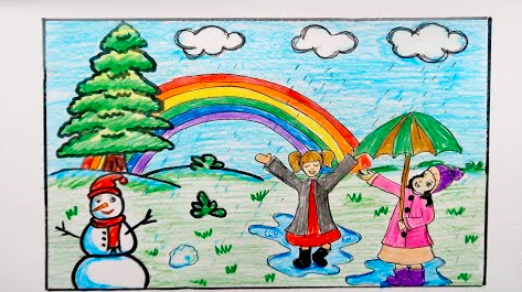 رسم فصل الشتاء بالرصاص 3