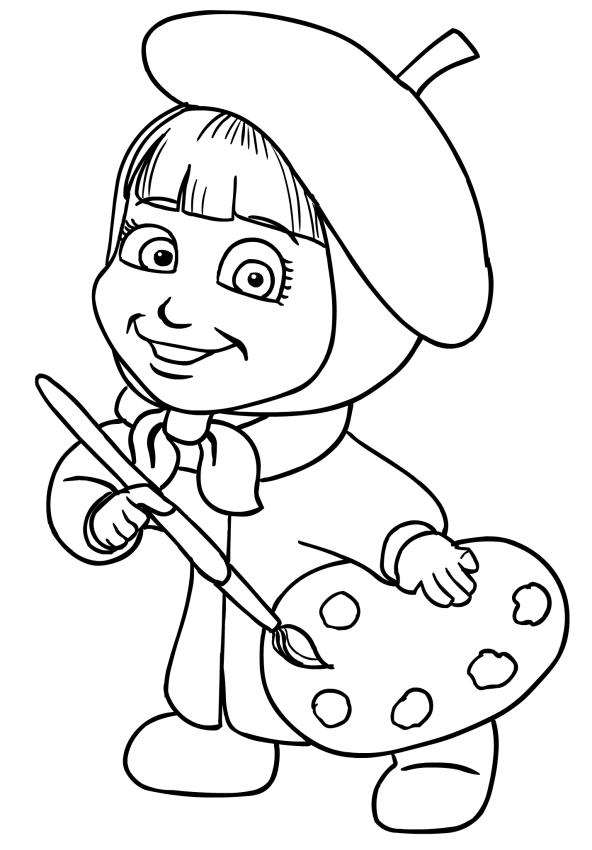 رسم ماشا للتلوين 2