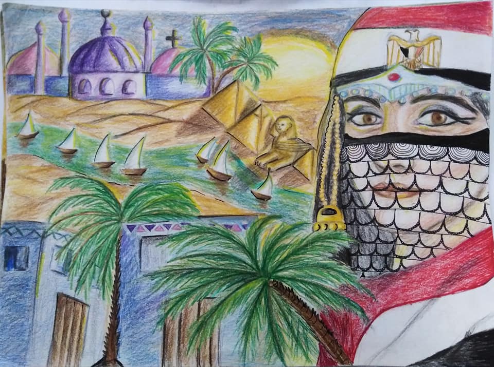 رسم عن حب الوطن 2