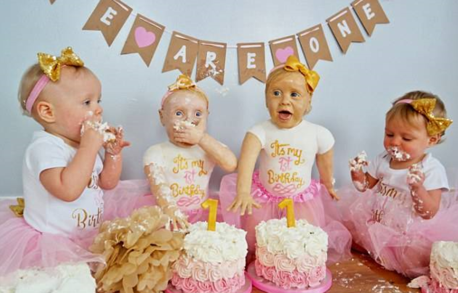 تهنئة عيد ميلاد توأم بنات
