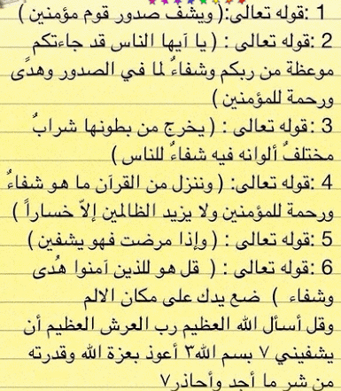 آيات الشفاء من الأمراض الصدرية