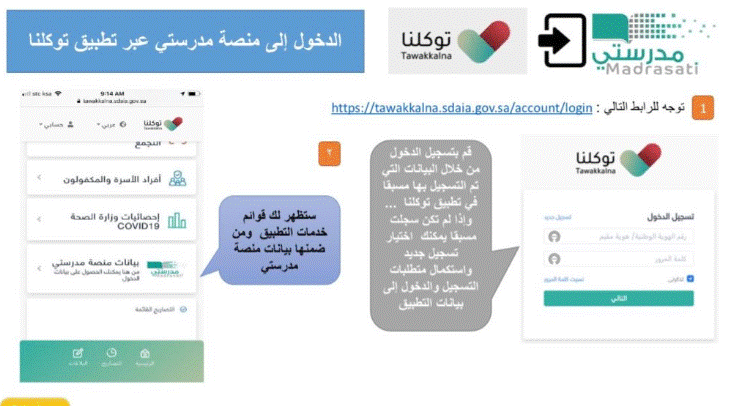 بيانات منصة مدرستي من هنا يمكنك الحصول على بيانات الدخول - شريحة بيانات منصة مدرستي