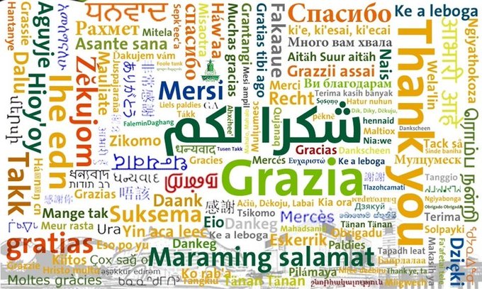 شكرا بكل لغات العالم