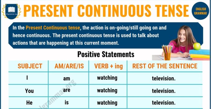 المضارع المستمر the present continuous