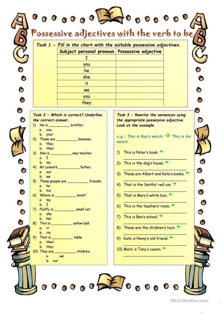 تمارين على possessive adjectives
