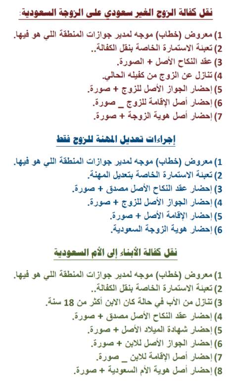 صيغة خطاب نقل كفالة ابن مواطنة