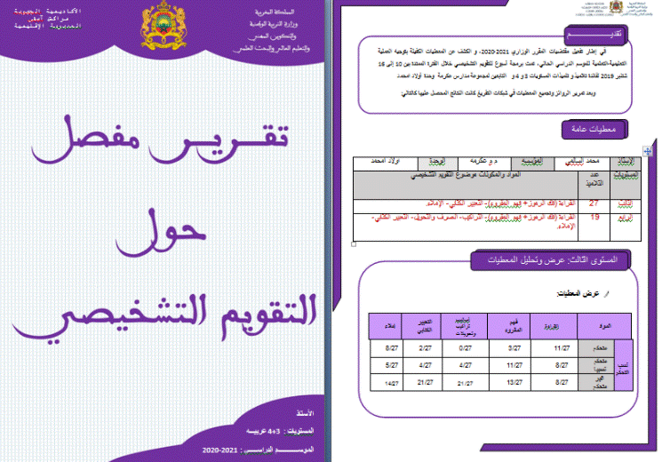 تقرير التقويم التشخيصي