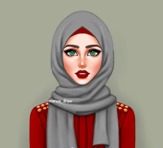 خلفيات الواتــس اب للبنات محجبات كرتون4