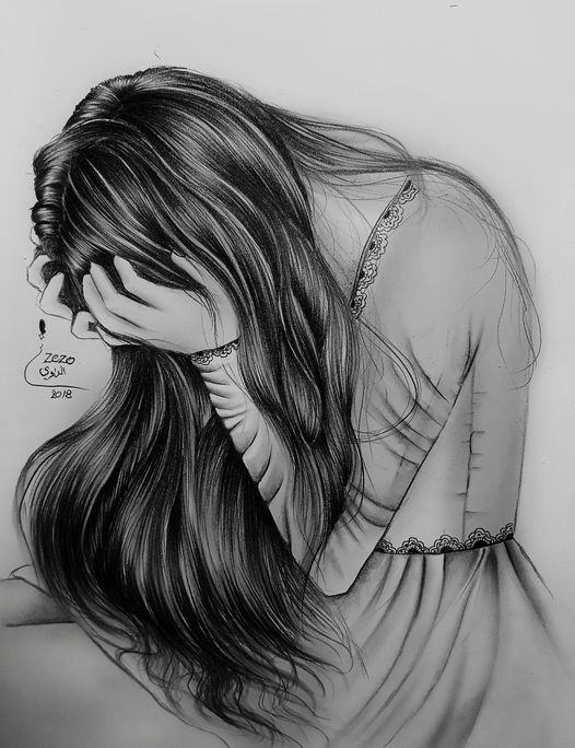 خلفيات بنات حزينة للواتس كرتون 4